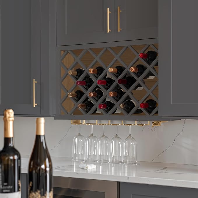 Solid Wood RTA Wine Bottle Rack Wall Cabinet - Image 2