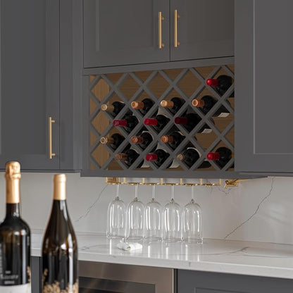 Solid Wood RTA Wine Bottle Rack Wall Cabinet - Image 2