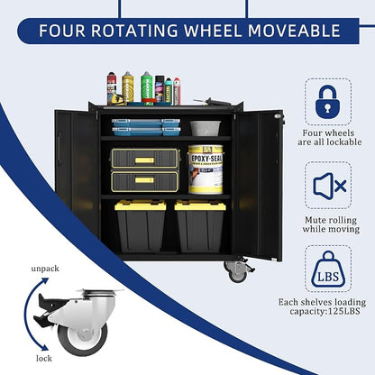 Metal Tool Cabinet, Garage Storage Cabinet System, Wall Cabinet & Locking - Image 5
