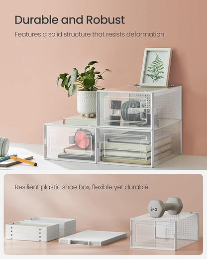 SONGMICS Shoe Boxes, Stackable Clear Plastic Boxes - Image 4