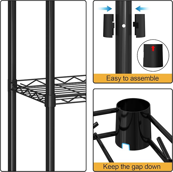 HOMEFORT 5-Tier Wire Shelving 5 Shelves Unit Metal Storage Rack Durable - Image 4