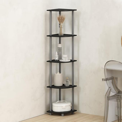 Furinno Turn-N-Tube Storage Shelves, 5-Tier Book Shelf, Corner Shelf - Image 2