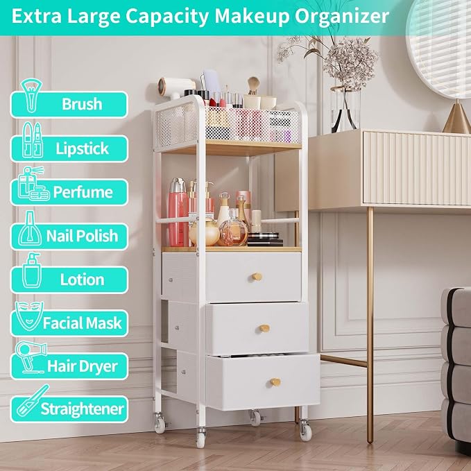 HapiRm Rolling Makeup Cart Organizer - Image 5