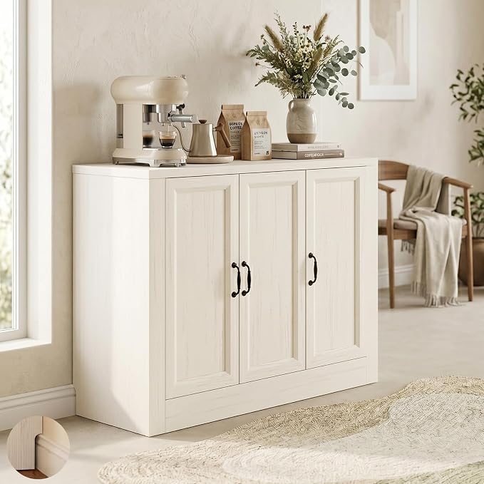 118" Buffet Cabinet with Storage, Modular Sideboard with Floor Base & Baseboard - Image 8