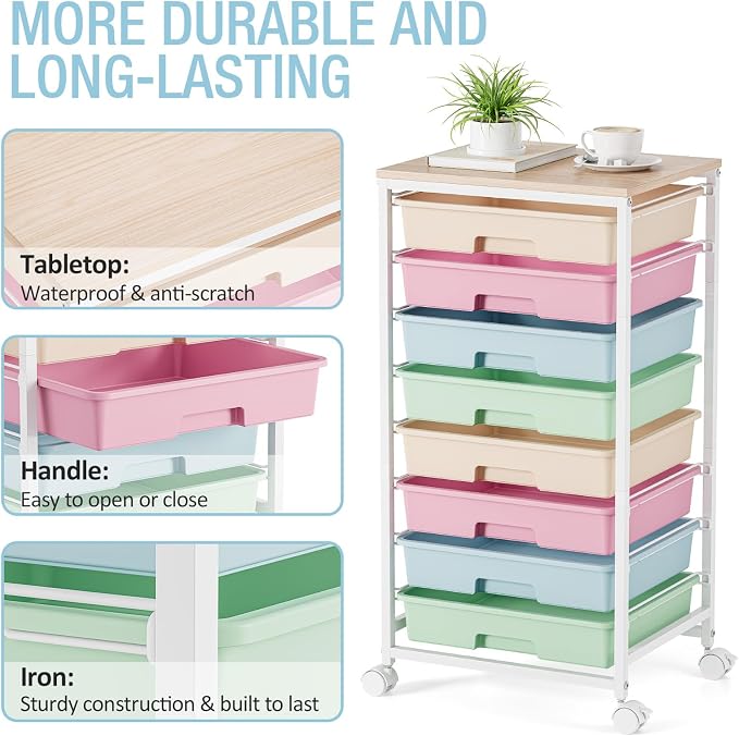 Rolling Storage Cart, Rainbow Cart - Image 5