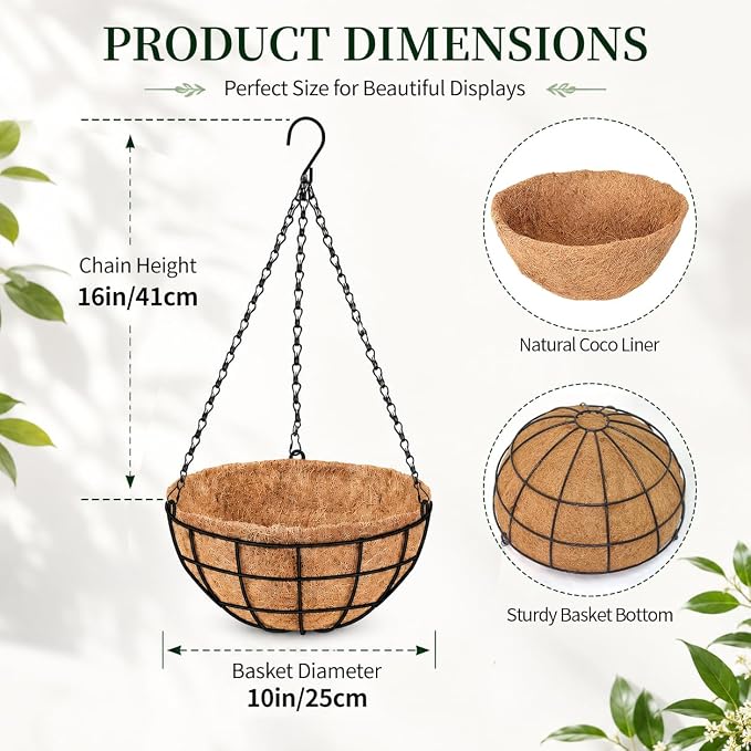 10" Hanging Baskets for Plants Outdoor - Image 4