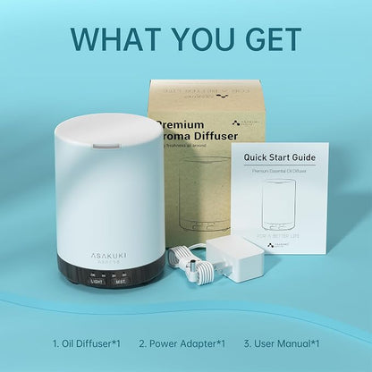 ASAKUKI 300ML Essential Oil Diffuser, Quiet 5-in-1 Premium Humidifier, Home - Image 7