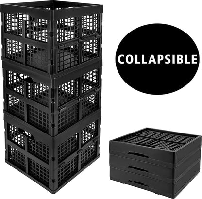3-Pack Collapsible Plastic Storage Crates, Foldable Crates - Image 9