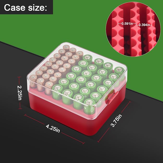 ALCYON Battery Organizer Storage Case, Battery Vault Box Container - Image 4