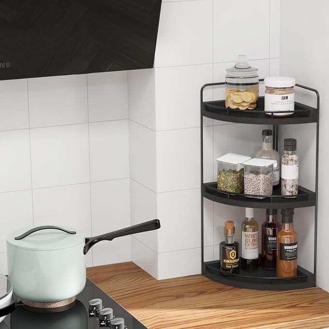 Fixwal Corner Bathroom Counter Organizer, 3 Tier Rustic Bathroom Organizer - Image 6