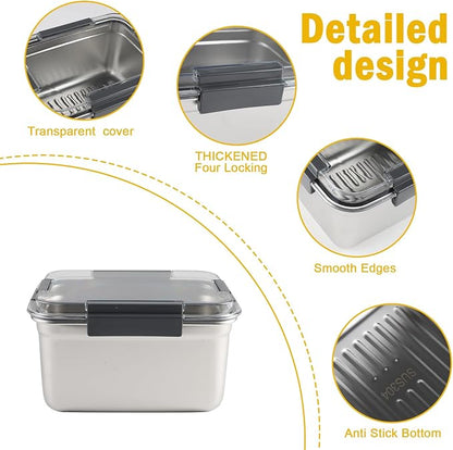 Cheese Container for Refrigerator, Cheese Stainless Steel Container - Image 2