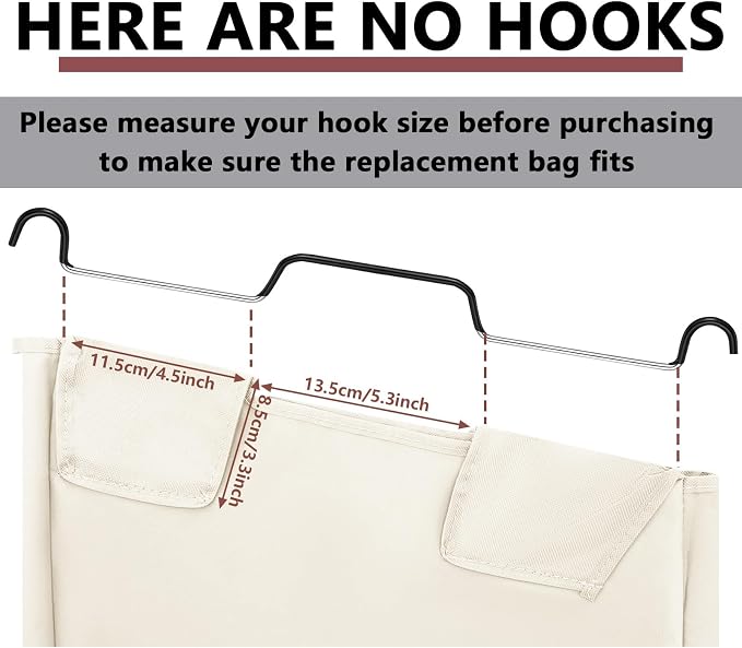 Windyun 3 Pcs Hypotenuse Laundry Sorter Replacement Bags Hamper Cart Removable - Image 3