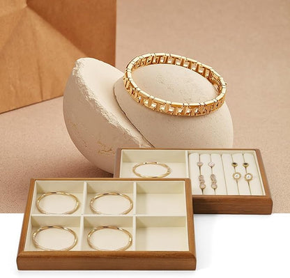 Oirlv Solid Wood Stackable Jewelry Organizer Tray Jewelry Drawer Organizer - Image 2