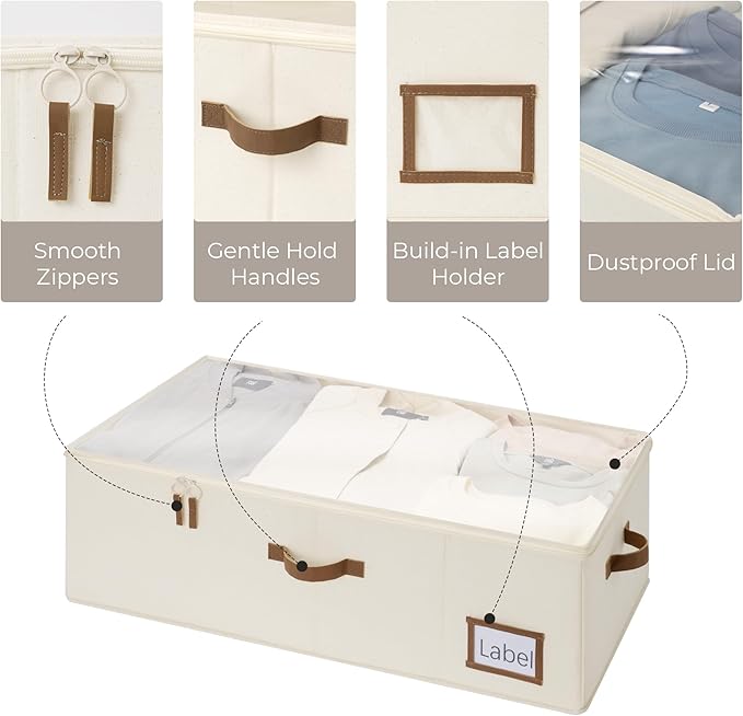 StorageWorks Under Bed Storage Bins, 77L Clothes Organizer - Image 4