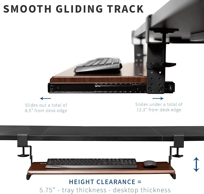 VIVO Height Adjustable Clamp and 12 inch Rail Set - Image 5