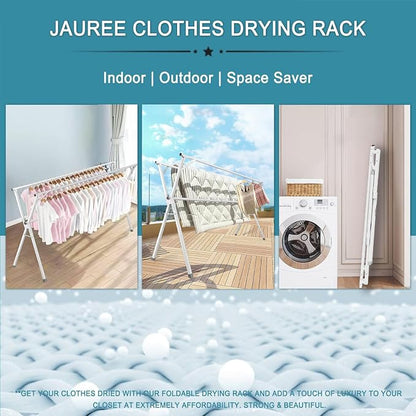 JAUREE 95 Inches Clothes Drying Rack, Drying Rack Clothing Folding Indoor - Image 5