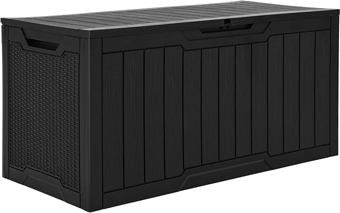 YITAHOME 100 Gallon Outdoor Storage Box, Large Water Resistant Resin Deck Box by YITAHOME