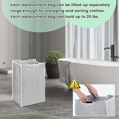 3 Pcs Laundry Sorter Replacement Bags Hamper Cart Removable Replacement Laundry - Image 7