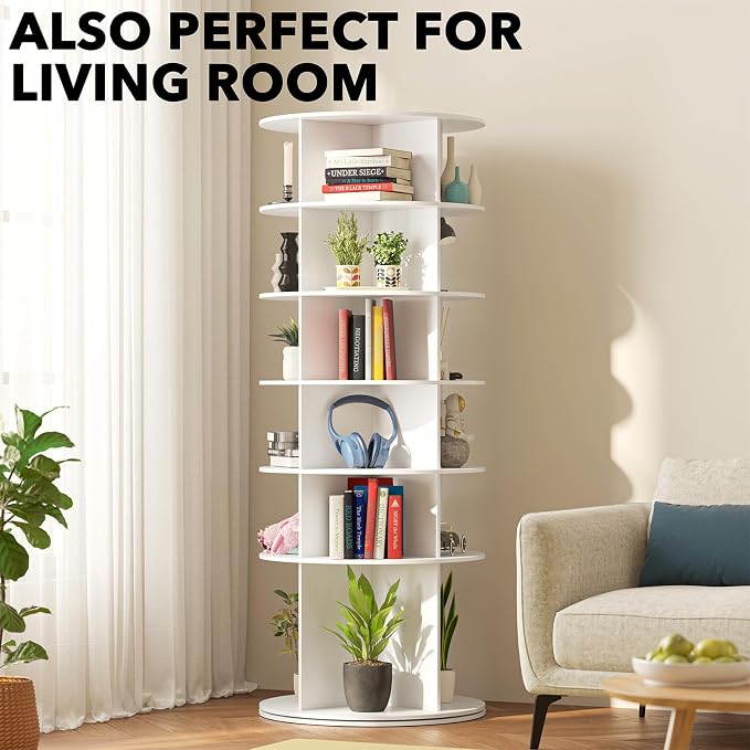 SpaceAid Rotating Shoe Rack 6 Tier Organizer, High Bottom Design Shoe Tower - Image 6