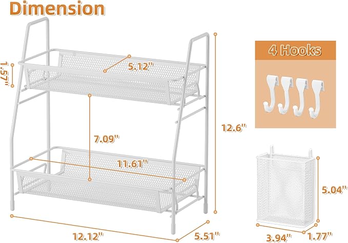 VITVITI 2-Tier Bathroom Organizer Countertop, Metal Wire Mesh Bathroom Counter - Image 6