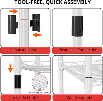 REGILLER 5-Wire Shelving Metal Storage Rack Adjustable Shelves, Standing - Image 5