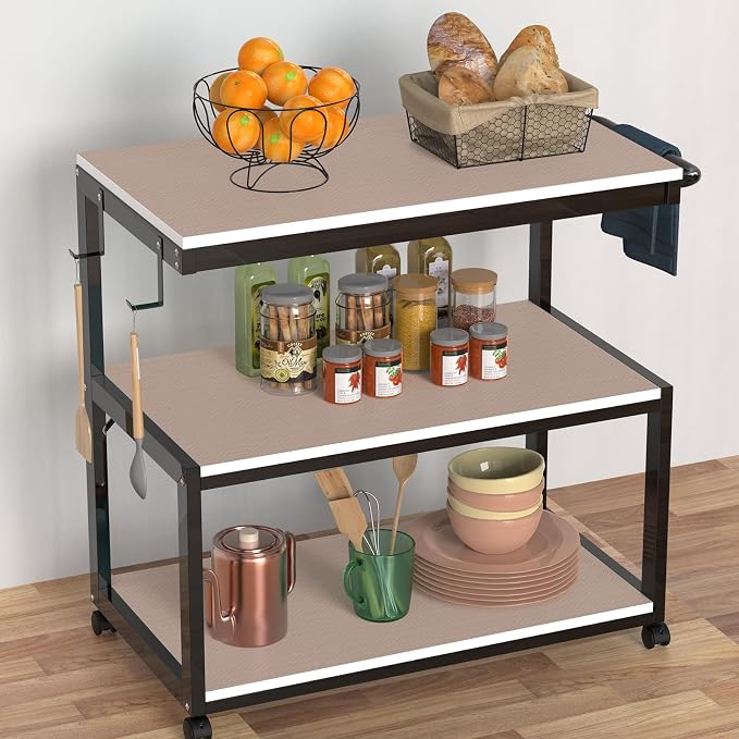 Beige Shelf Liners for Kitchen Cabinets Non Adhesive Drawer Liner for Bathroom - Image 4
