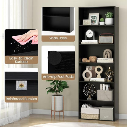 Giantex 6-Tier Bookcases Set of 2, Freestanding Storage Organizer w/Open Shelves - Image 6