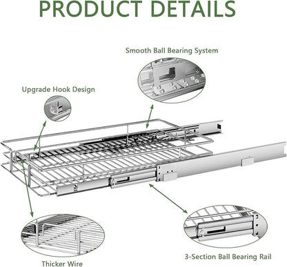 Pull Out Cabinet Organizer 16½" W x 21½" D, Heavy Duty Cabinet Pull Out Shelves - Image 7