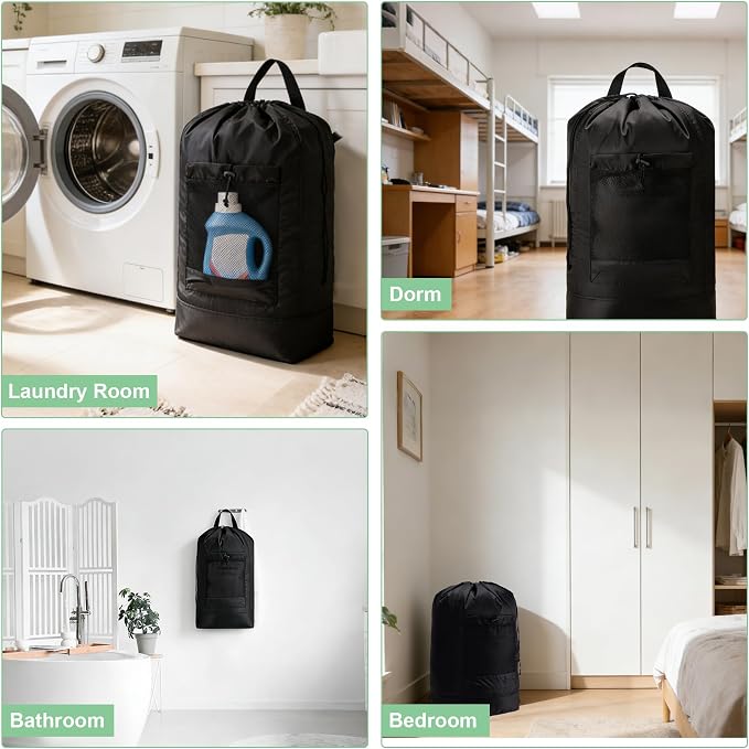 Backpack Laundry Bag, Large Travel Laundry Bags - Image 8