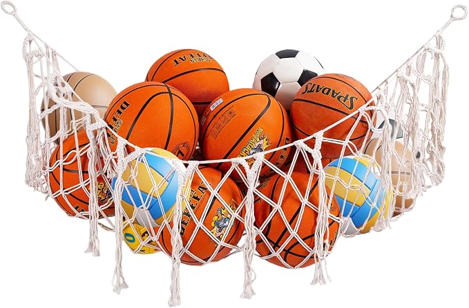 Sports Ball Storage Net, Hanging Basket Organizer Net by JYSILIYH