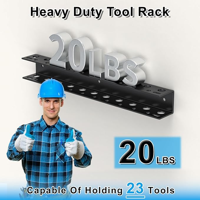 Screwdriver Organizer Wall Mount, Heavy Duty Metal Utility Storage Rack - Image 3
