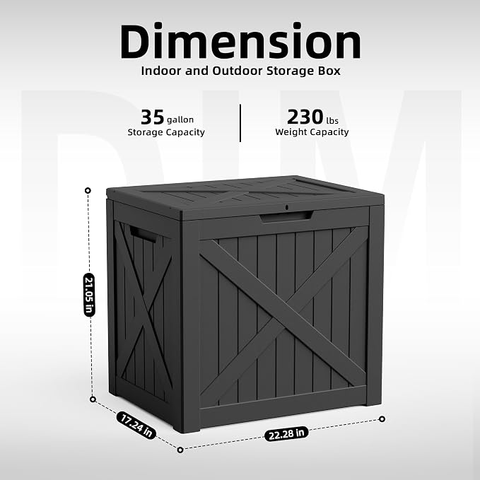 EasyUp 35 Gallon Deck Boxes Outdoor Waterproof, Weatherproof Outdoor Deck Box - Image 7
