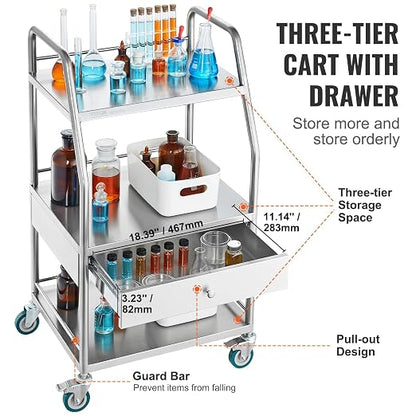 VEVOR Stainless Steel Utility Cart - Image 6