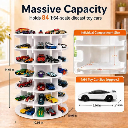 Krafetto 84-Slot Rotating Toy Car Display Tower - Image 4