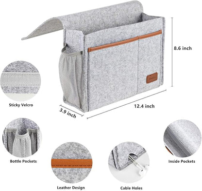 Bedside Caddy, Felt Bed Storage Organizer Hanging Bag Holder - Image 4