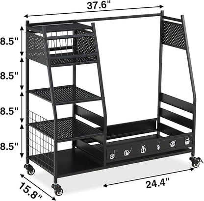 Lauren&Harold Golf Bag Organizer Garage Storage, Golf Storage Rack Stand Fits 2 - Image 8