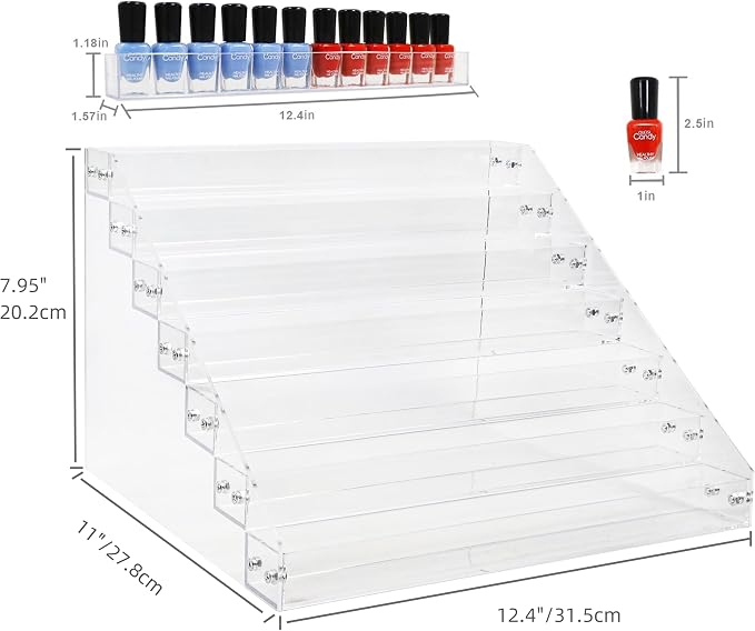 Kingtaily 7 Tiers Layers Organizer Rack Stand Holder Large Capacity Acrylic - Image 3