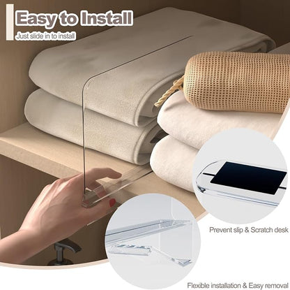 4PCS Acrylic Shelf Dividers for Closet Organization, Vertical Purse Organizer - Image 5