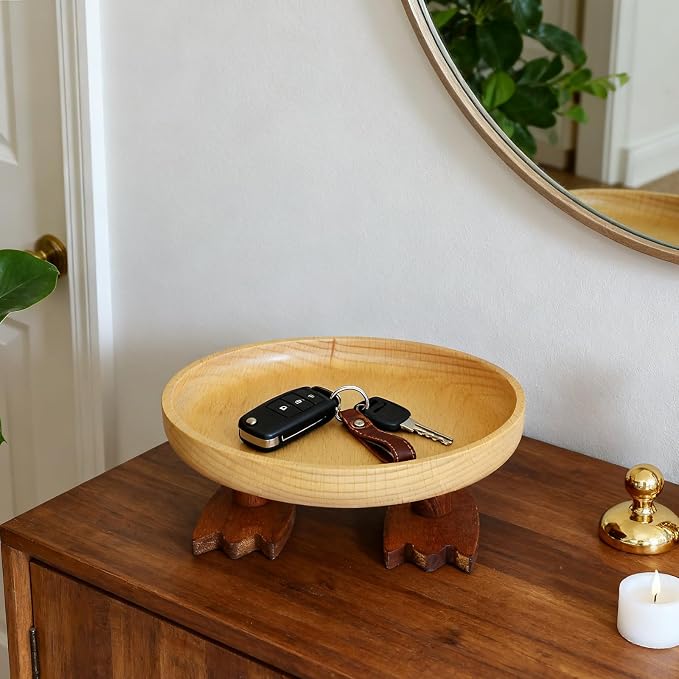 Wood Key Bowl for Entryway Table, Key Tray, Jewelry Tray, Valet Tray - Image 3