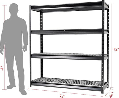 The Atlas 72" W Metal Garage Shelving Unit Load 12000 Lbs, 4 Tier Heavy Duty - Image 2