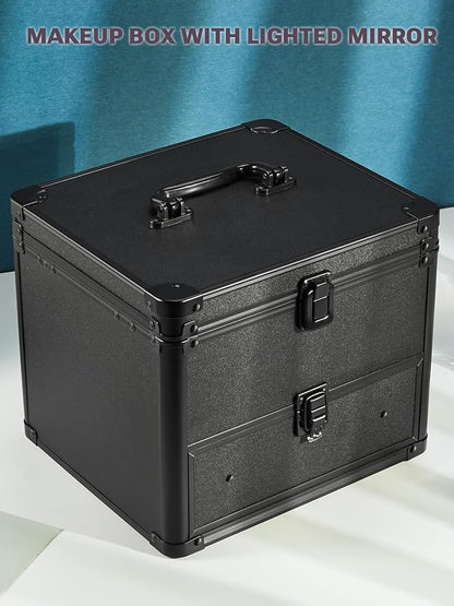 Qislee Makeup Box with Drawer and A Detachable Lighted Mirror, Waterproof - Image 7