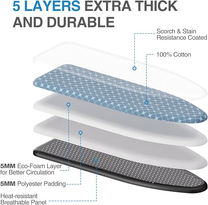 APEXCHASER Ironing Board with Iron Rest, Compact and Space Saver Iron Board - Image 5