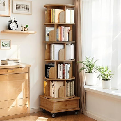 Rotating Bookshelf 5 Tier Bookcase by FNK