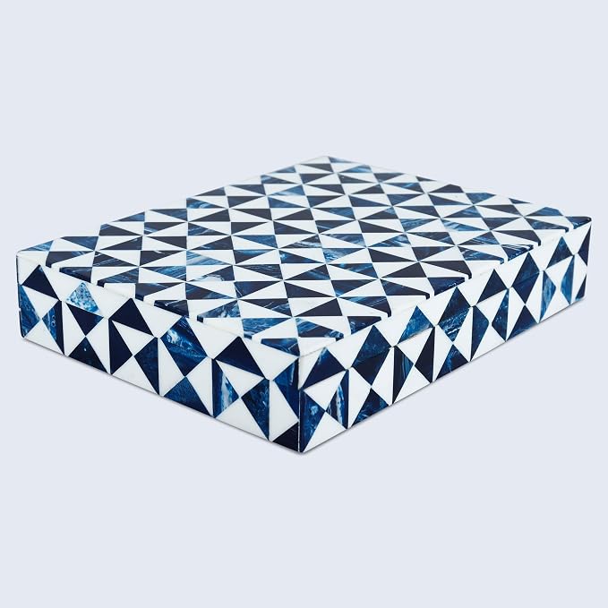 Handicrafts Home Blue and White Decorative Storage Box - Image 7