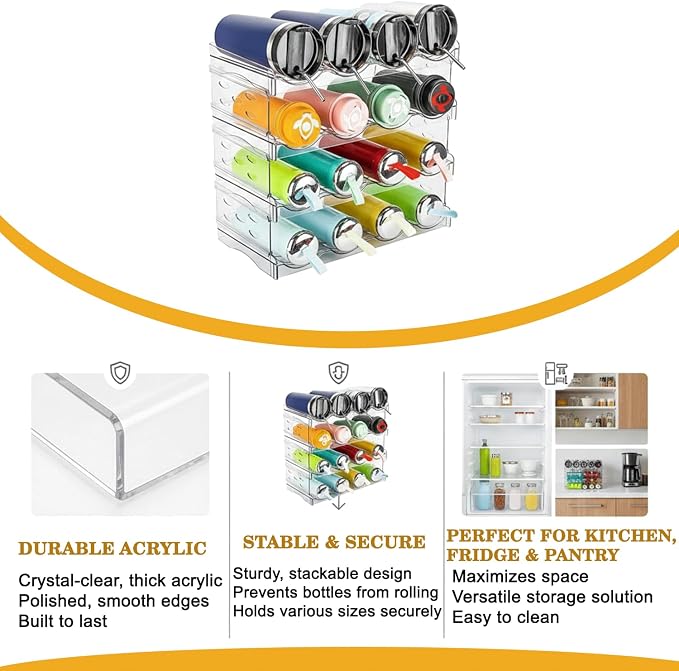 Large Stackable Water Bottle Organizer - Image 4