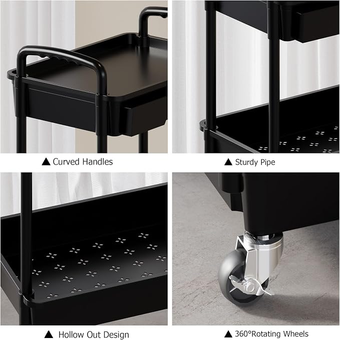 4 Tier Rolling Utility Cart - Image 5