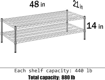 21" Deep x 48" Wide x 14" Height Wire Shelving Kit | 2-Tier | NSF Commercial - Image 3
