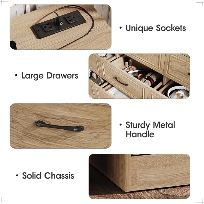 Fameill Dresser for Bedroom, 9 Drawer Wide Dresser Organizer - Image 5