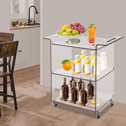 3-Drawer Rolling Storage Cart, Plastic Storage Organizer Rolling Cart - Image 6