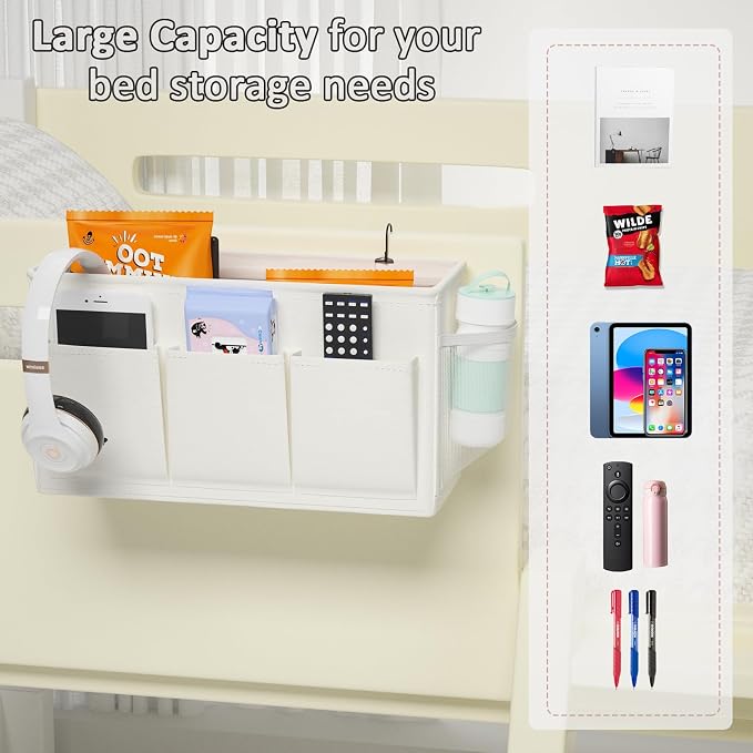 Dual-purpose Bedside Caddy Bedside Organizer, Bed Caddy - Image 5